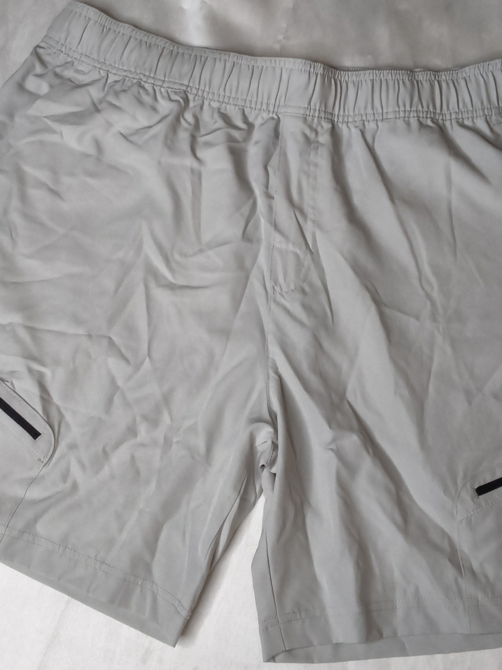 RBX Light Gray Men's Athletic Shorts with Zip Pocket
